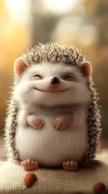 Content Hedgehog with a Joyful Expression