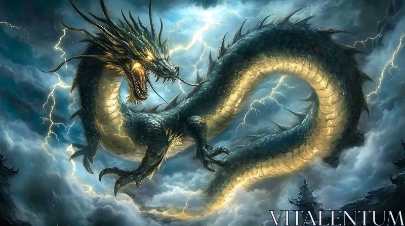 AI ART Storm Dragon Ascending