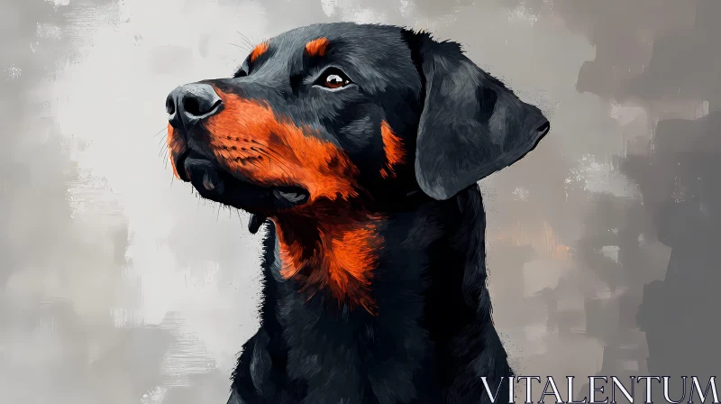 Vivid Rottweiler Painting AI Image