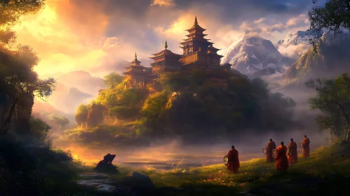 Tranquil Temple Landscape