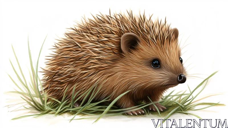 AI ART Hedgehog in Grass Art