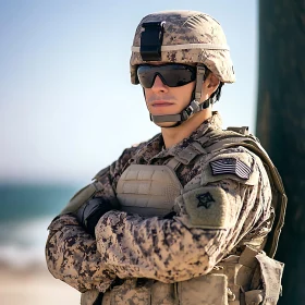 Portrait of a Soldier in Military Uniform