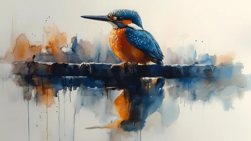 Kingfisher in Watercolor