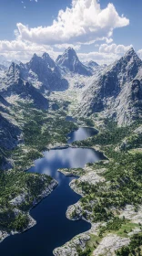 Scenic Mountain and Lake Panorama