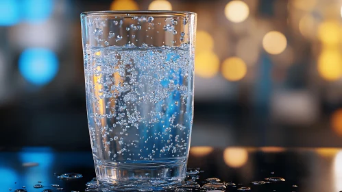 Sparkling Water in Clear Glass