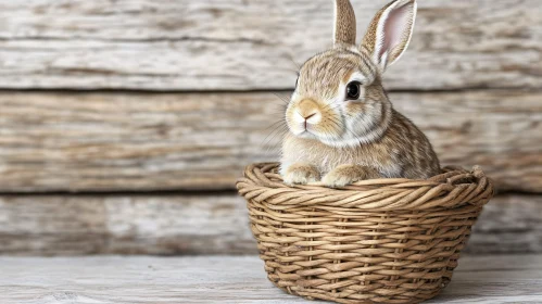 Charming Rabbit in Rustic Setting