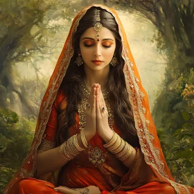 Forest Meditation: A Woman's Peaceful Moment