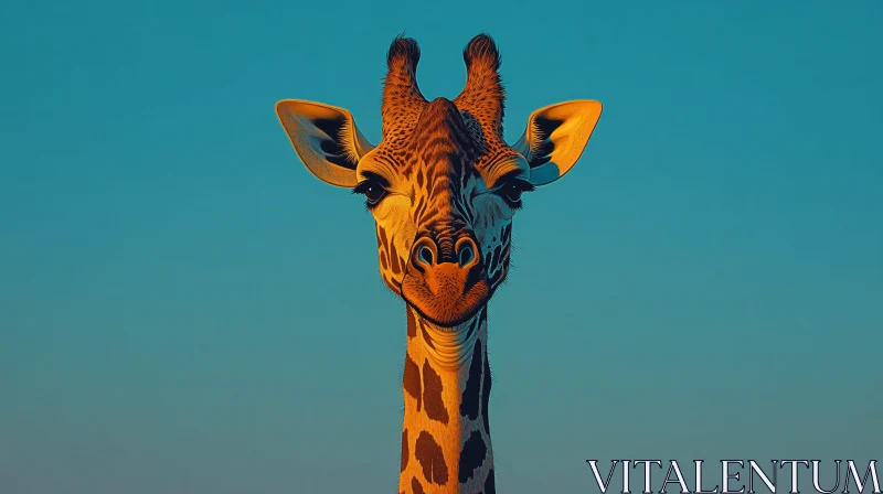 Sunset Giraffe Portrait AI Image