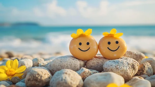 Smiling Faces on Beach Stones