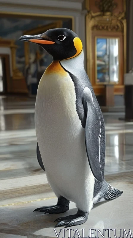 Museum Penguin AI Image