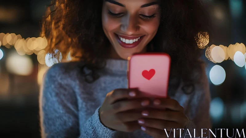 Portrait of Woman Using Smartphone AI Image