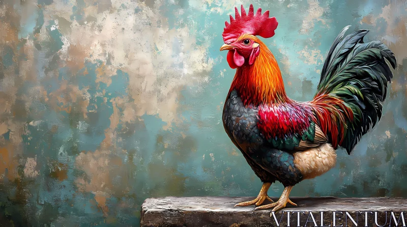 AI ART Colorful Rooster Portrait