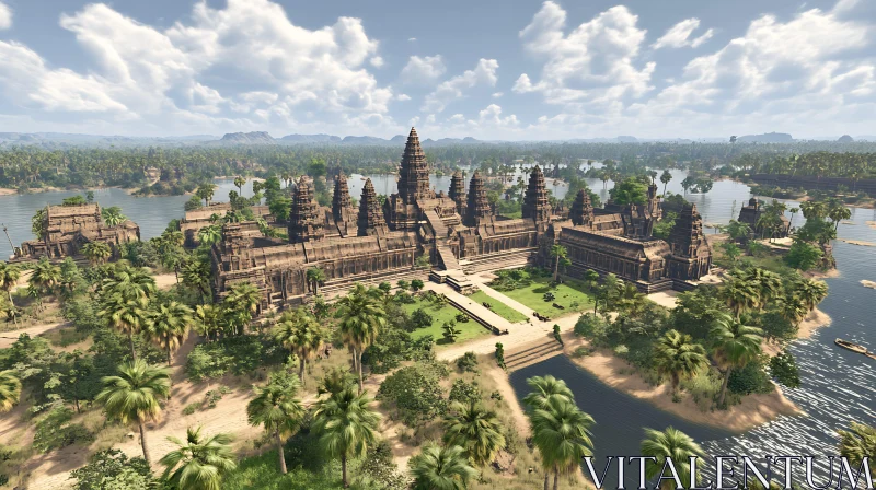 Ancient Temple Ruins in Cambodia AI Image