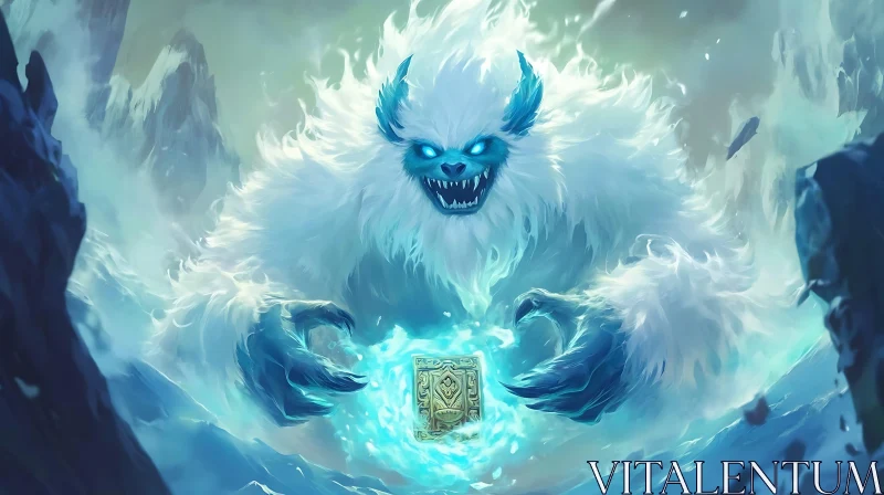 AI ART Frozen Monster with Enchanted Relic