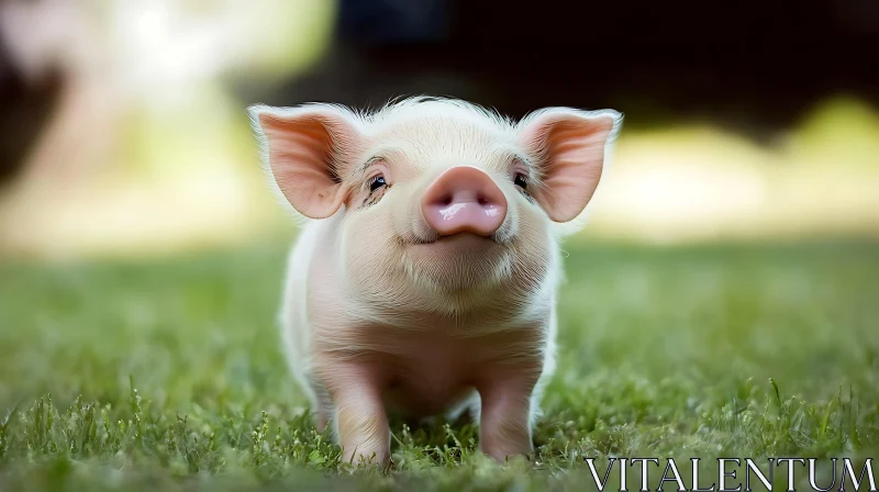 Cute Piglet in Nature AI Image