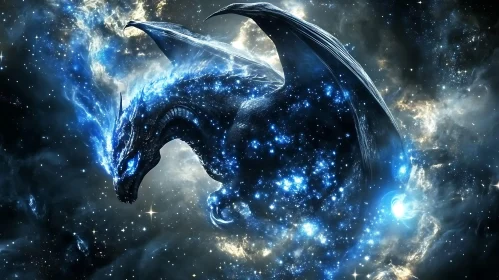 Stardust Dragon in Cosmic Flight