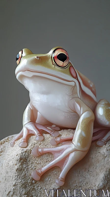 AI ART Frog Sitting on a Rock