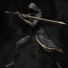 Hooded Warrior with Sword