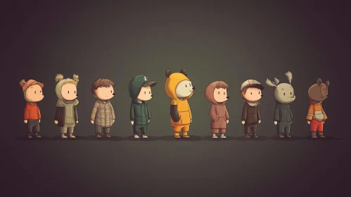 Cartoon Character Line-Up