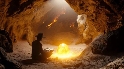 Cave Reader with Luminous Egg