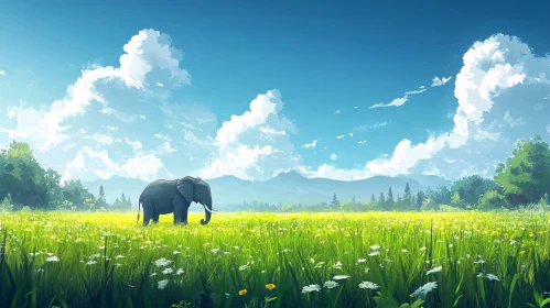 Tranquil Elephant in Nature