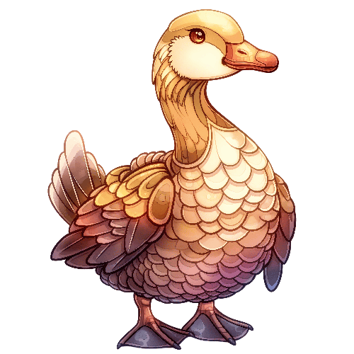 Charming Cartoon Goose Illustration for Apparel and Merchandise