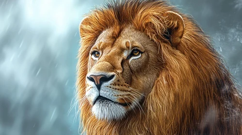 Regal Lion with Golden Mane