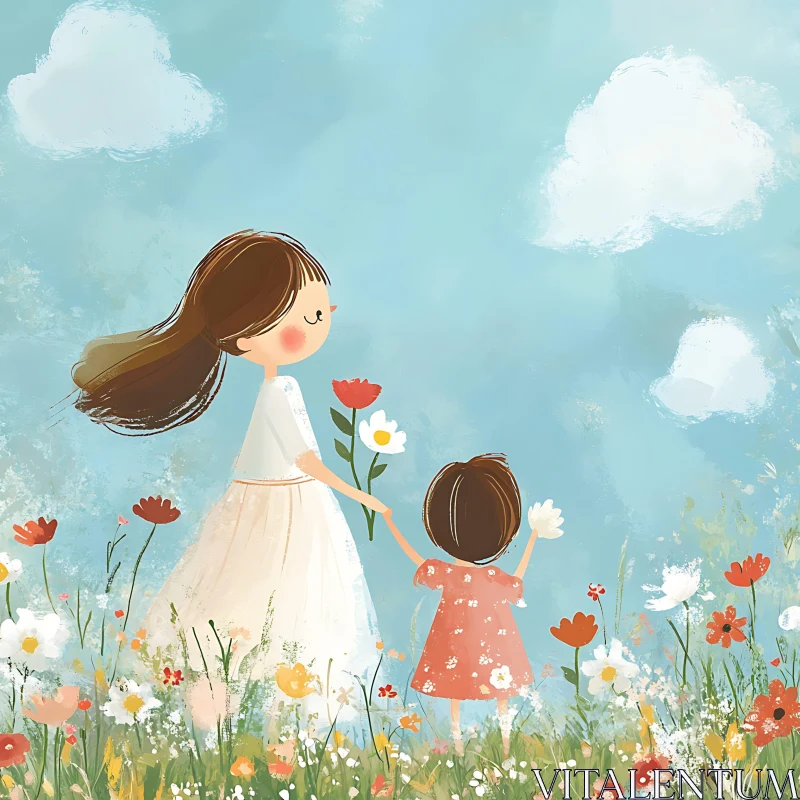 AI ART Whimsical Motherhood Illustration