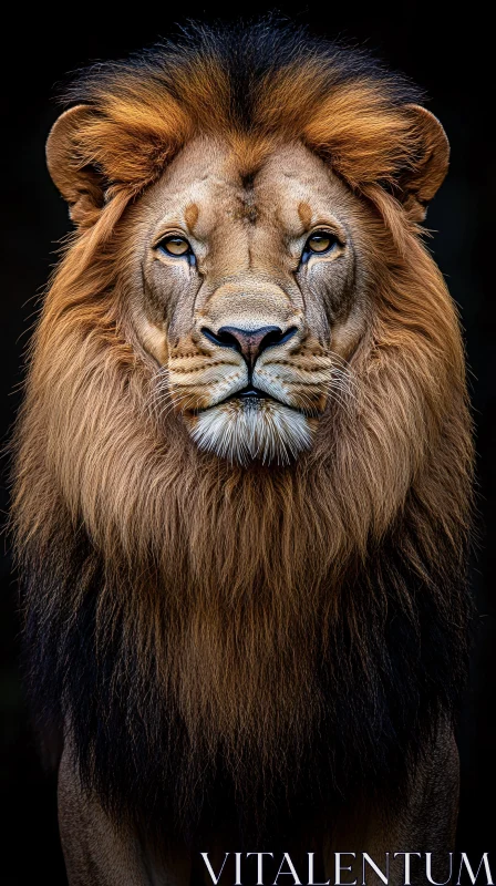 AI ART Regal Lion Stares Intently