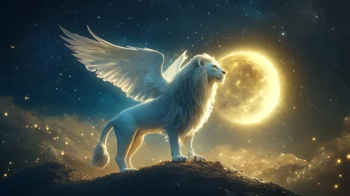 Celestial Lion with Wings