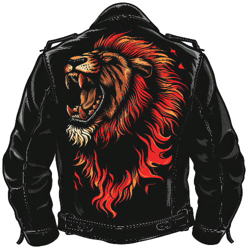 Roaring Lion with Fiery Mane Vector Illustration for T-Shirts