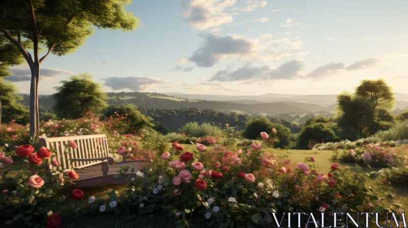 Romantic Countryside Afternoon - Unreal Engine 5 and Octane Render Artwork AI Image