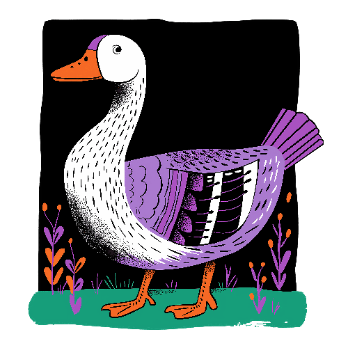 Whimsical Goose Illustration for Nature-Themed Apparel POD Design