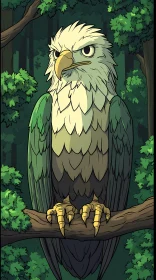 Eagle in Forest Illustration