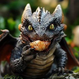 Scaled Dragon Enjoying a Meal