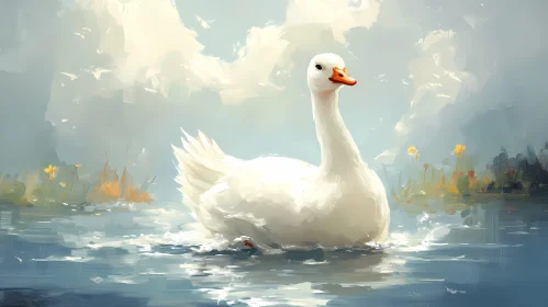 Serene Waterfowl in Art