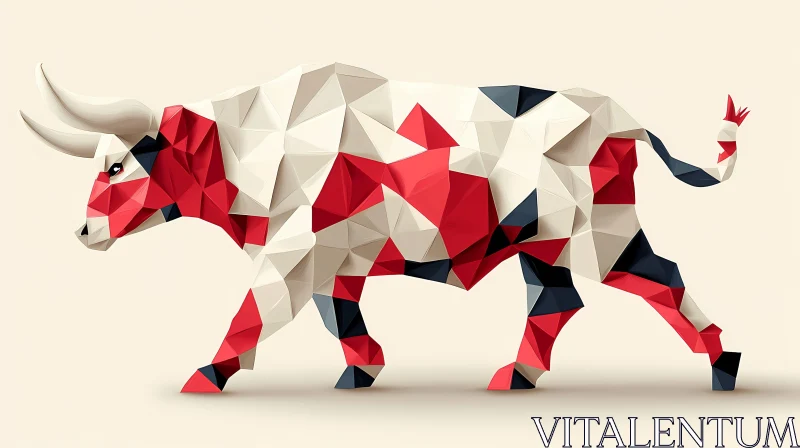 Polygonal Bull Design AI Image