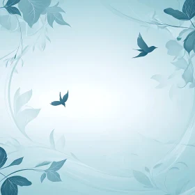 Birds in Blue Floral Design