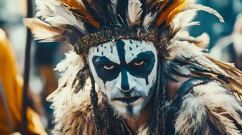 Feathered Man with Face Paint