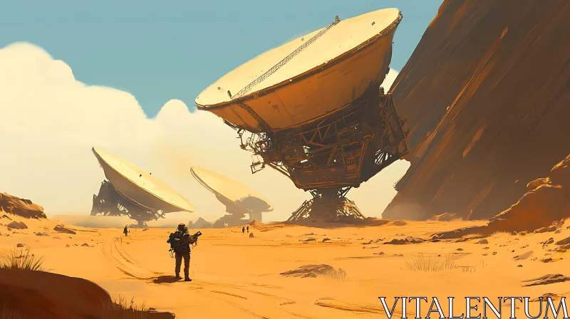 Futuristic Desert Communication Array AI Image