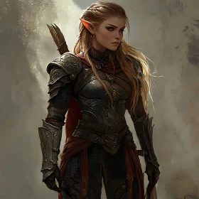 Fantasy Elf Warrior Woman Art