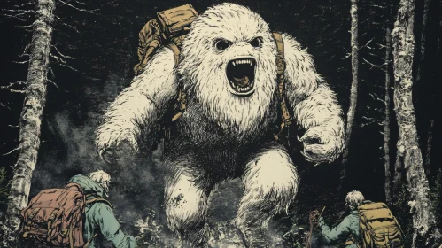 Fearsome Yeti Confrontation in the Woods