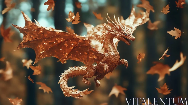 AI ART Dragon in Autumn Leaves