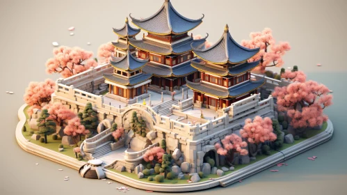 Temple of Serenity: A Miniature Scene