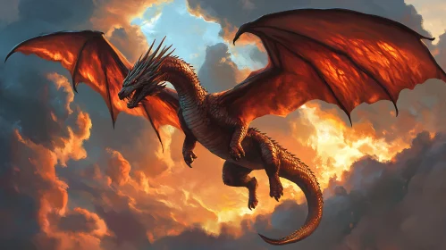 Soaring Dragon Amidst the Clouds