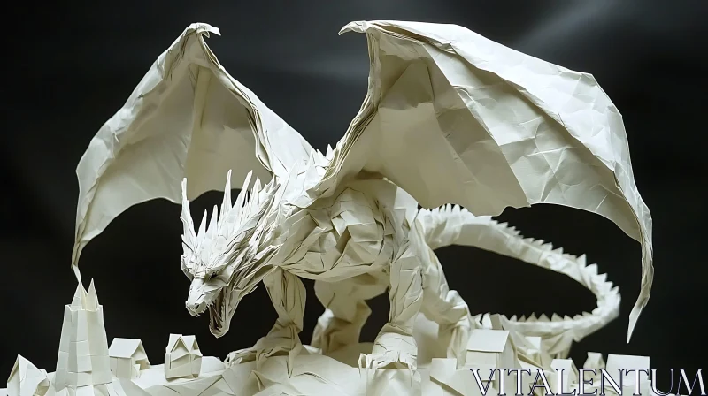 AI ART Paper Dragon Sculpture