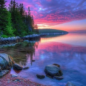 Calm Lake at Sunset