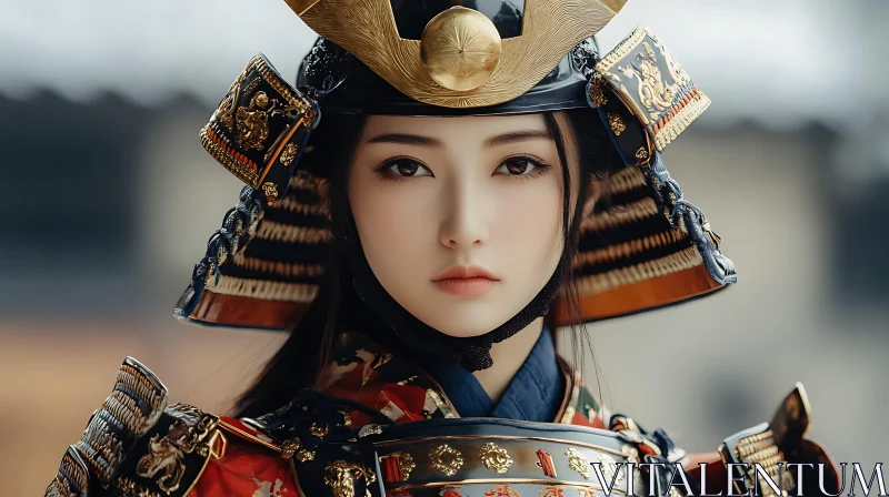 AI ART Portrait of a Woman Samurai Warrior