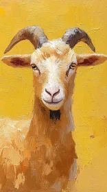 Goat Painting with Horns