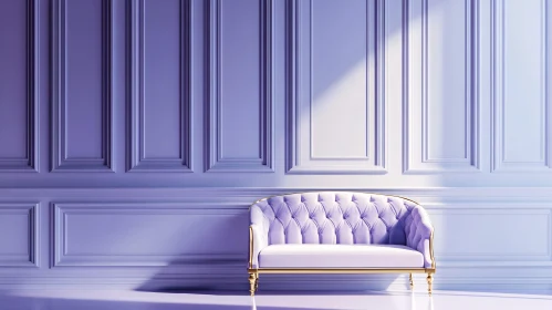 Lavender Tufted Sofa in Luxury Interior